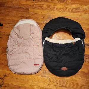 Lot Of 2 Infant Car Seat Covers - Pink & Black By SkipHop & JJ Cole Winter Baby